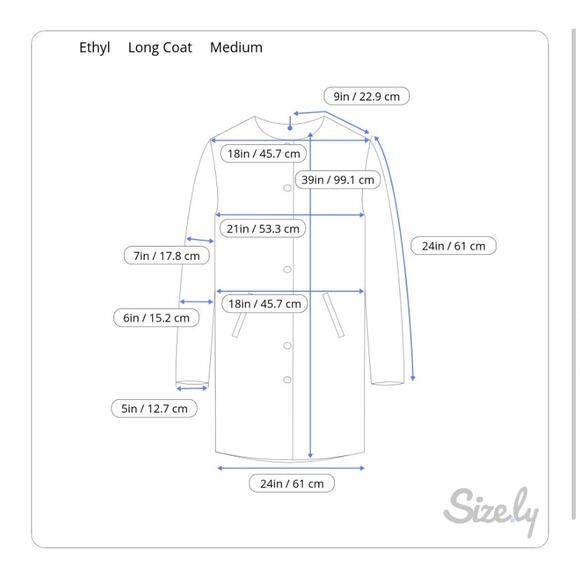 Ethyl Patterned Long Coat Women's M Blue Brocade Button Down Victorian (0317) - Picture 3 of 12